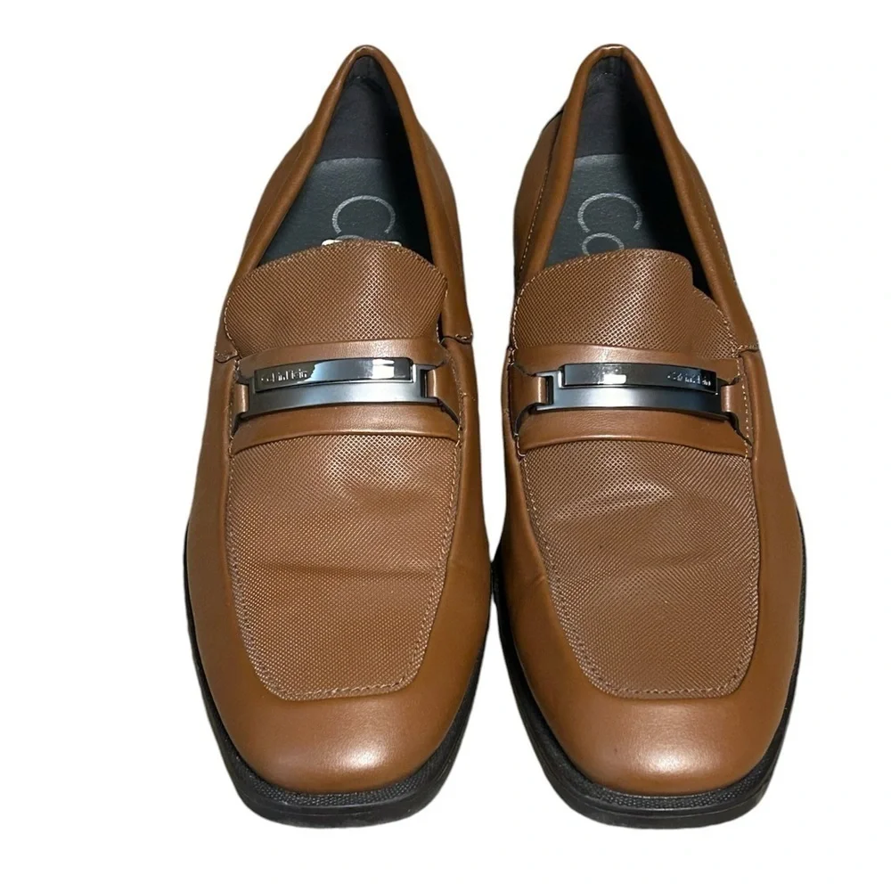 Calvin Klein Shoes Vegan Pebble Leather Slip On Loafers Brown • Used • Size: 10